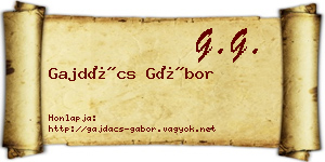 Gajdács Gábor névjegykártya